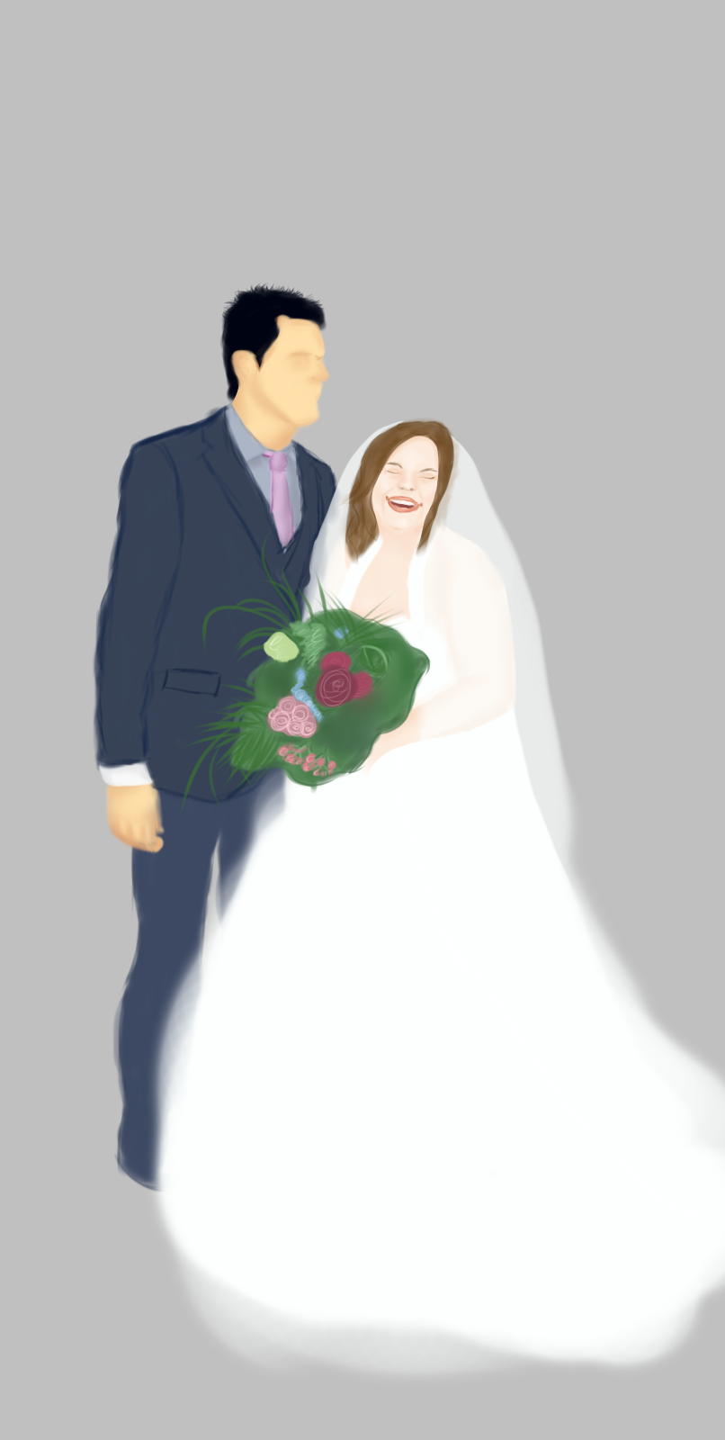 Drawing of wedding couple